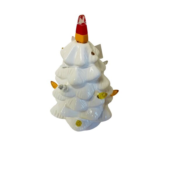 Spooky Village Light-Up Ceramic Halloween Tree With Colorful Bulbs & Candy Corn - Picture 2 of 5